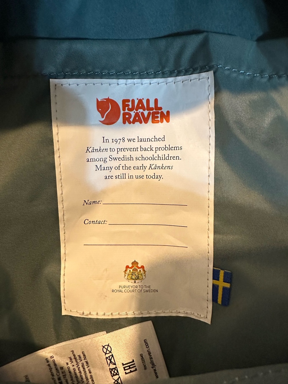 Fjallraven Kanken Mini - Blue/Green with Fun Straps - Picture 3 of 5